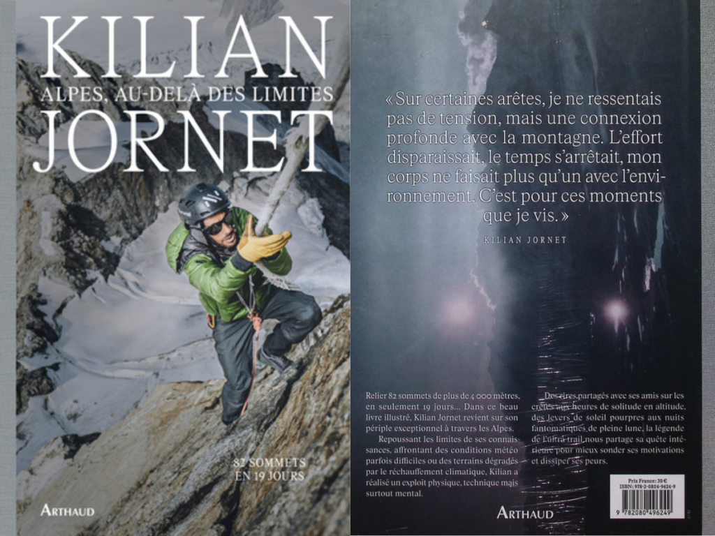 Couverture recto et verso livre Kilian Jornet Alpes au delà des limites