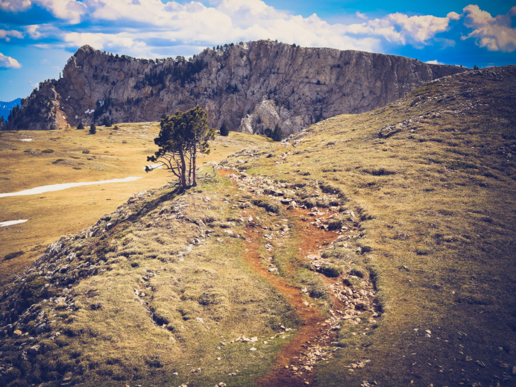 vue sur le grand Veymont depuis les plateaux du vercors