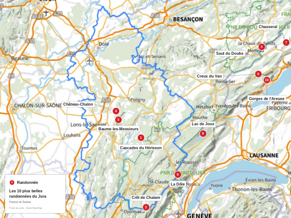 Les 10 randonnées incontournables à faire entre le Jura Français et Suisse.
